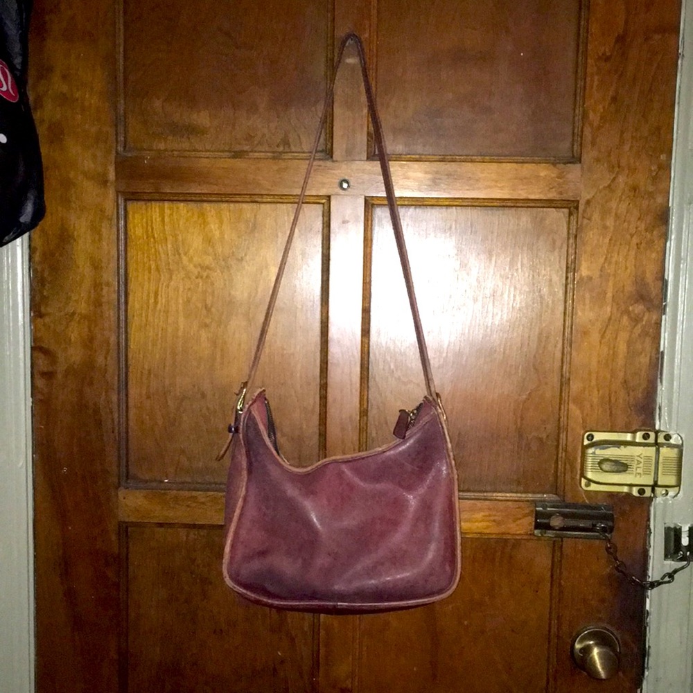 Vintage Brown Leather Coach Hobo Purse 👜